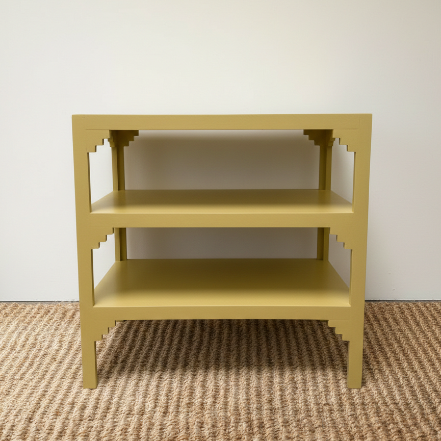 Three-Tiered Tangier Side Table, Sudbury Yellow