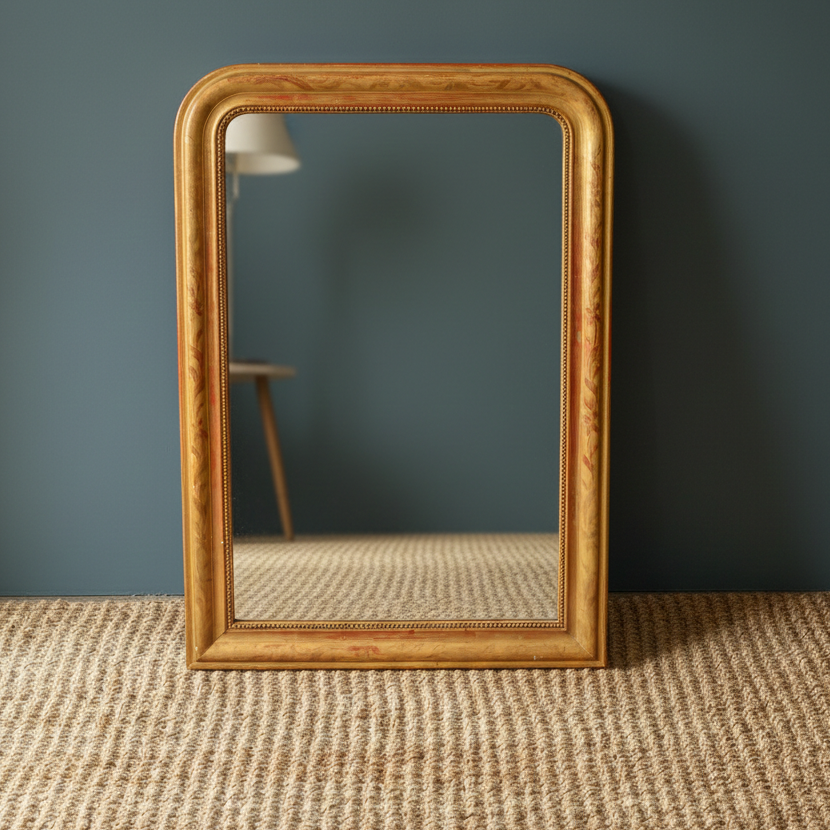 19th Century Louis Philippe Gold Leaf Mirror