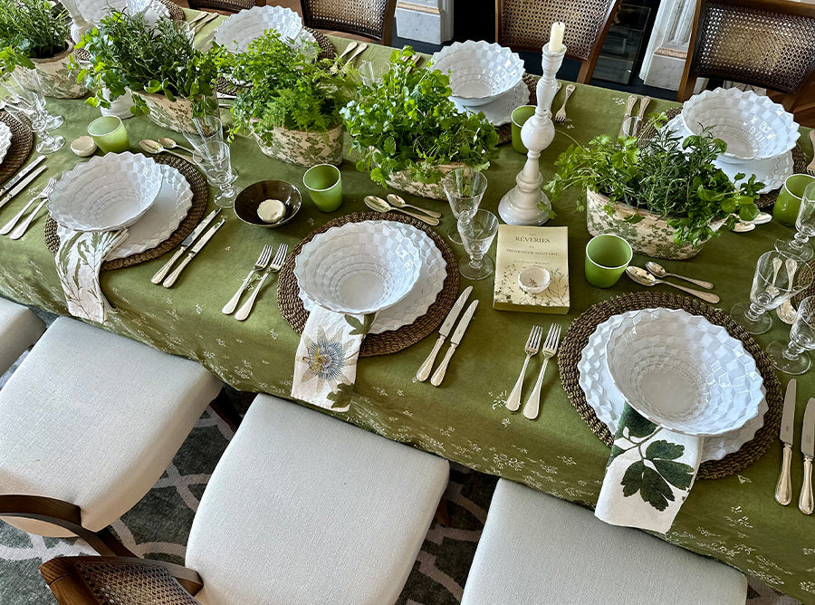Summerill & Bishop Set of Four Linen Herbarium Tisane Linen Napkins