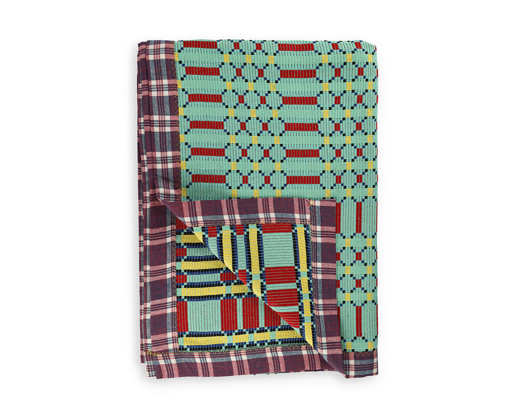 Hand-Blocked Blanket in Sunshine Chip Mint