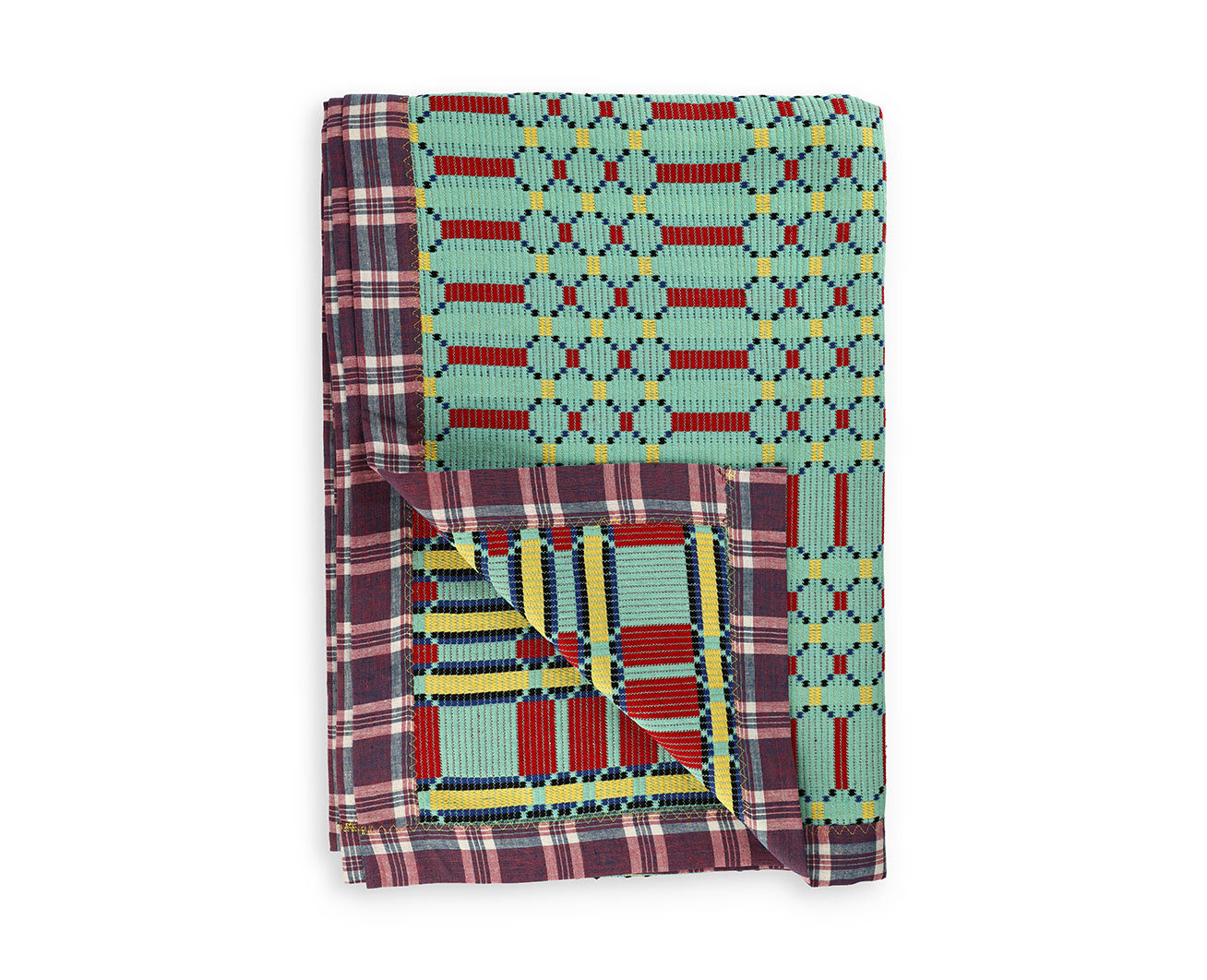 Hand-Blocked Blanket in Sunshine Chip Mint
