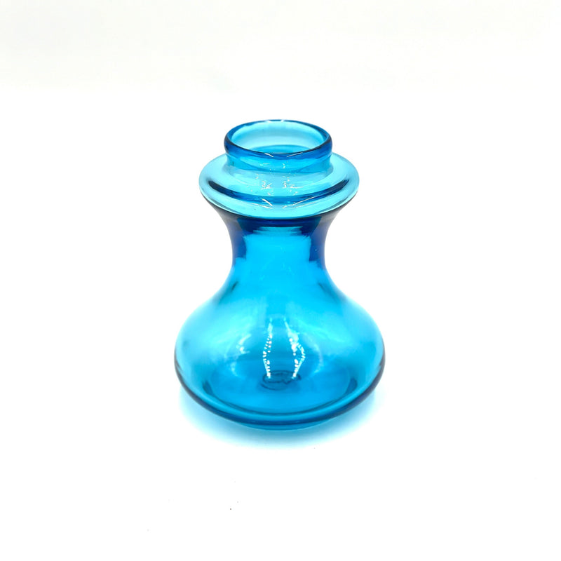 Hand Blown Bulb Vase, Low Turquoise