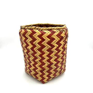 Vintage Mississippi Choctaw Waste Basket, Zig Zag Pattern
