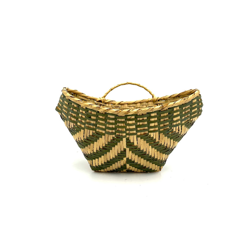 Mississippi Vintage Choctaw Bullnose Basket, Green