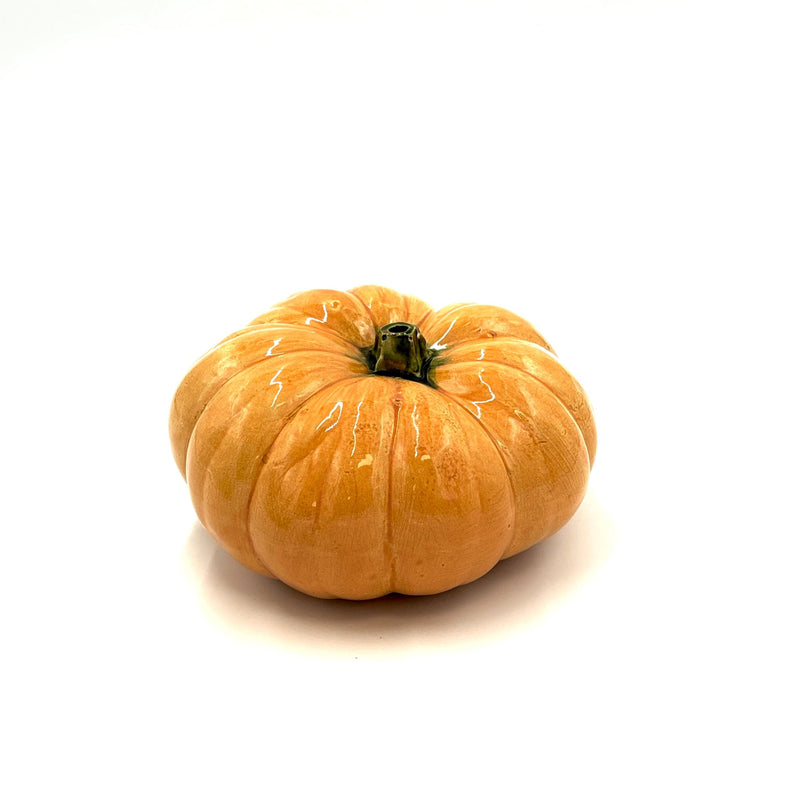 Hand Enameled Ceramic Large Pumpkin