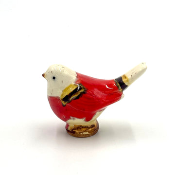 Medium Songbird, Red,White, Brown