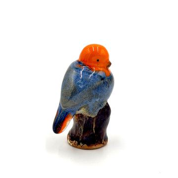 Songbird on Branch, Orange, Blue