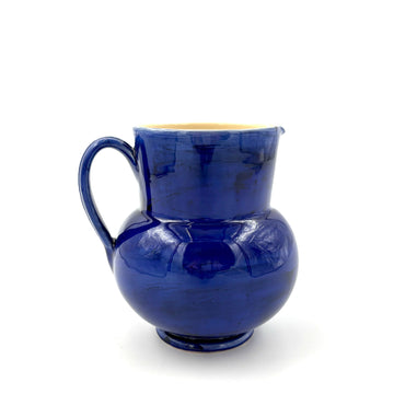 Handmade Italian Pitcher in Blue Marble Glaze