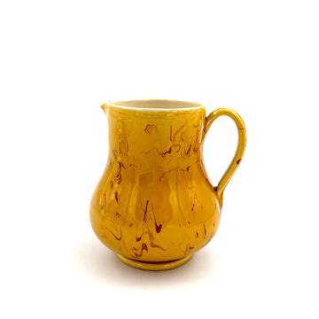 Handmade Italian Pitcher in Yellow and Red Marble Glaze