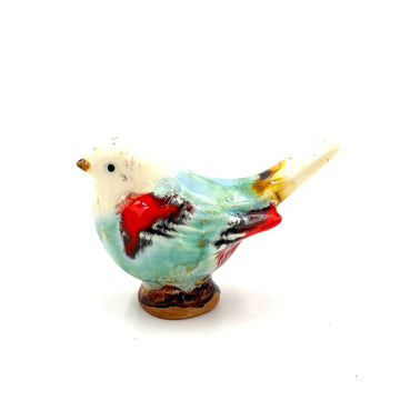 Medium Songbird, Sky Blue & Red