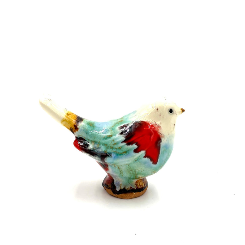 Medium Songbird, Sky Blue & Red