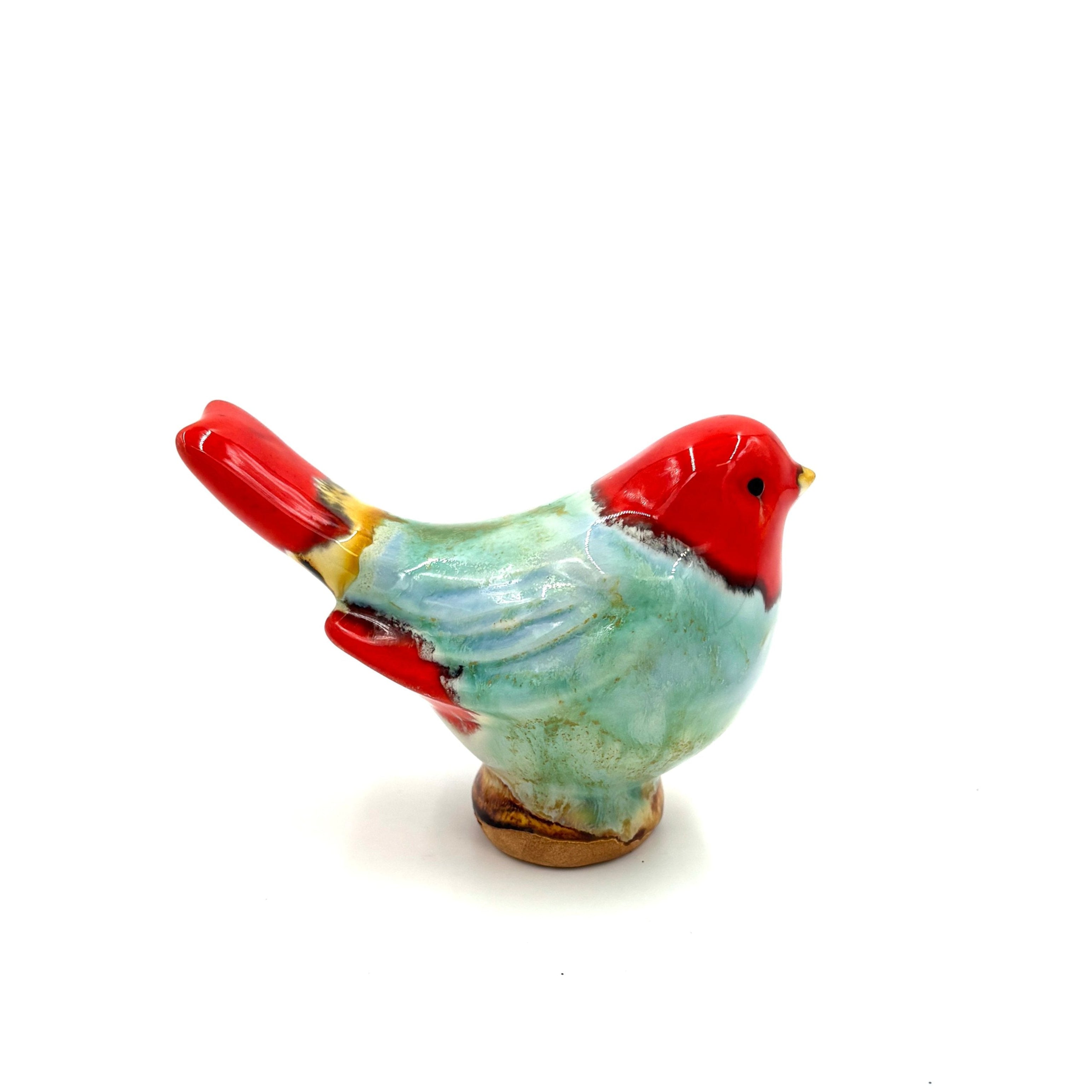 Medium Songbird, Sky Blue, Red, Green