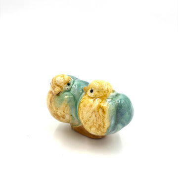 Lovebirds, Yellow & Teal