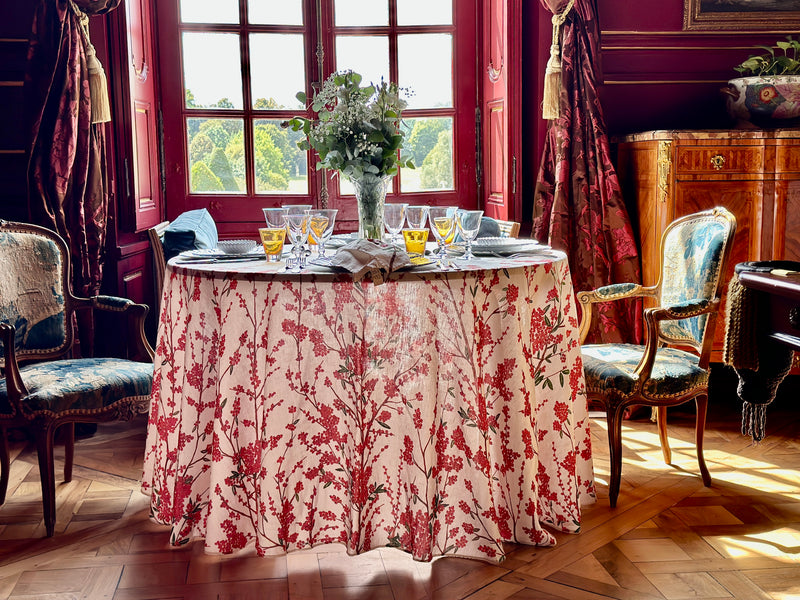 Summerill & Bishop Les Airelles Round Linen Tablecloth