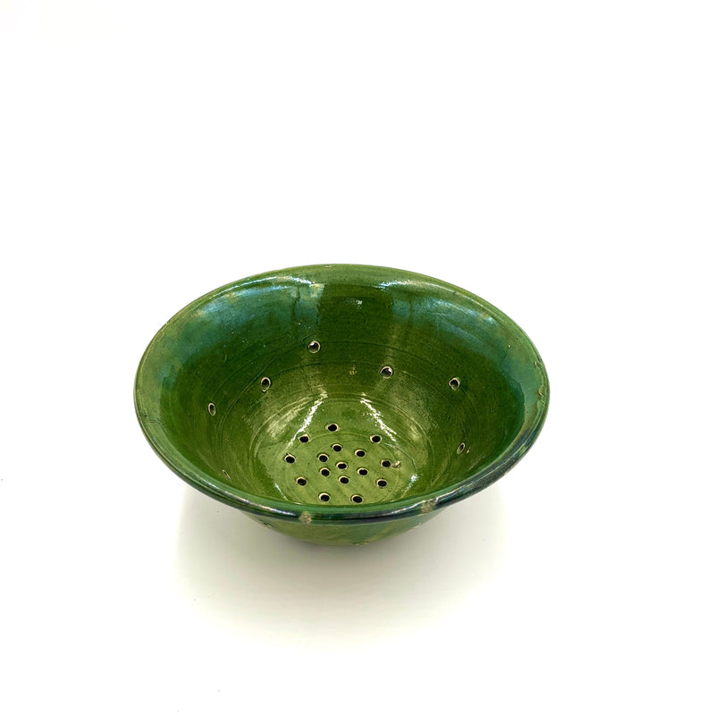 French Green Glazed Colander 19th Century