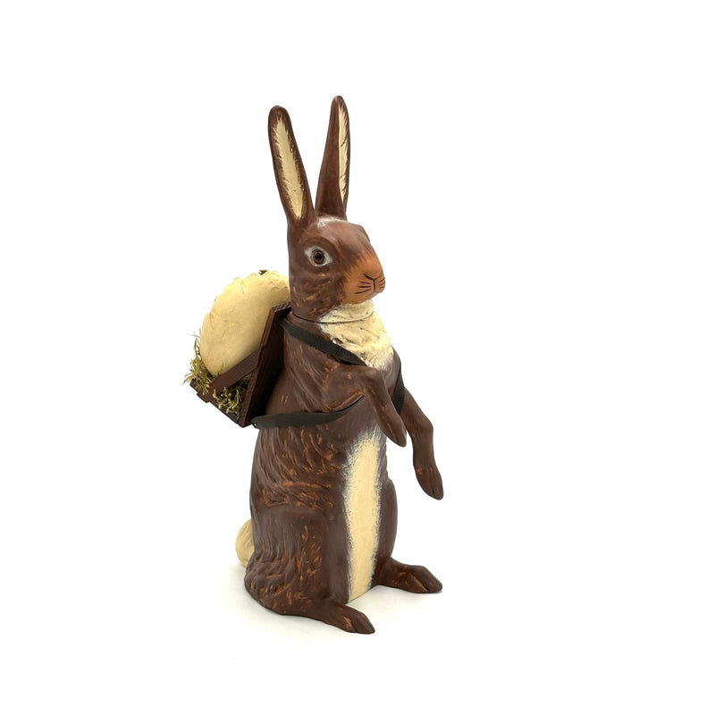 Ino Schaller Papier-Mâché Bunny, Extra Large with Egg Backpack