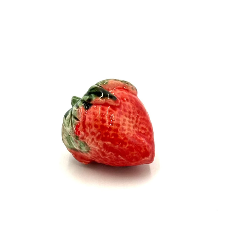 Hand Enameled Ceramic Strawberry, Small