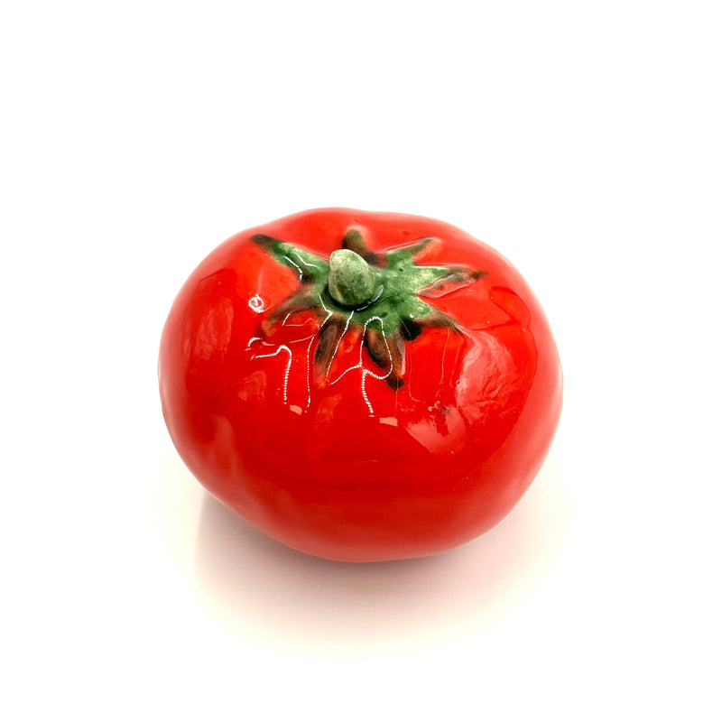 Hand Enameled Ceramic Tomato
