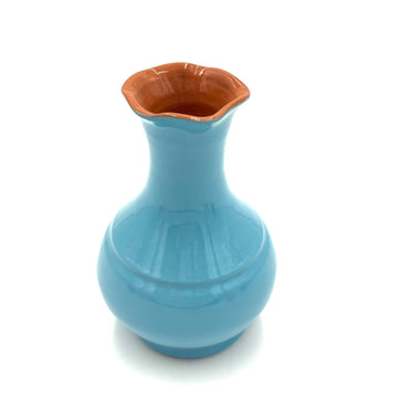 Glazed Terra Cotta Vase, Blue