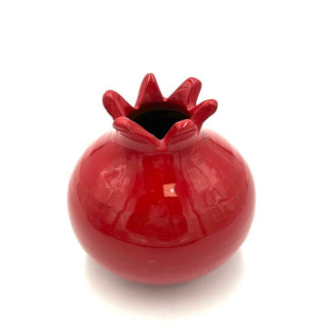 Glazed Terra Cotta Pomegranate, Large Red