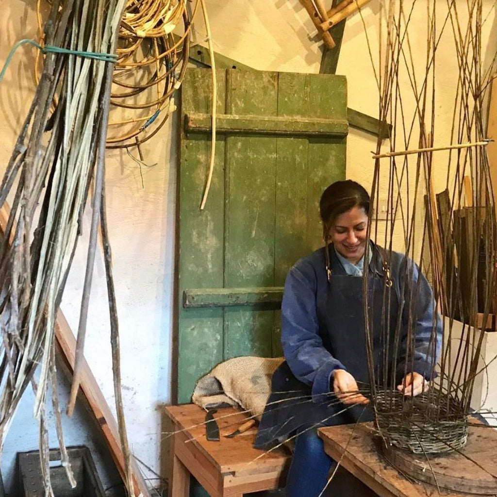 Handwoven English River Rush Cachepot, Basketweave