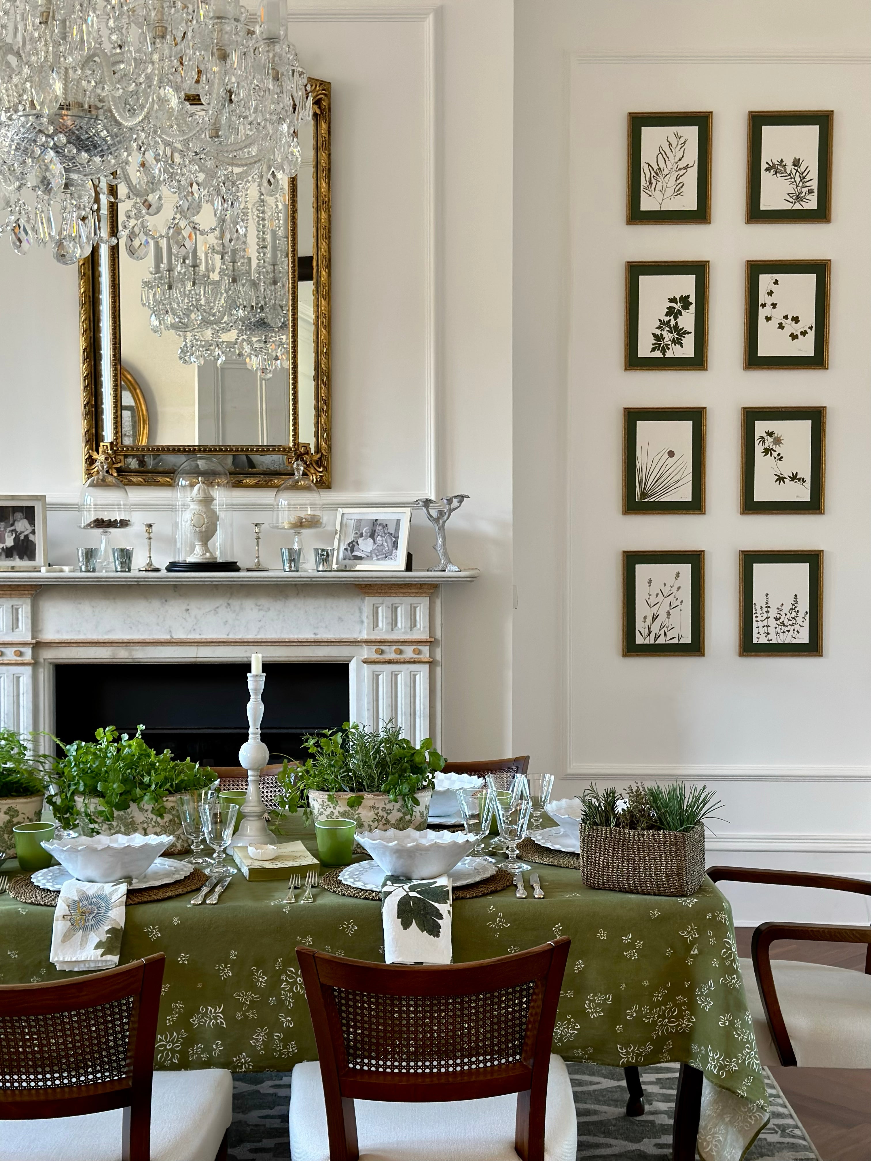 Summerill & Bishop Set of Four Linen Herbarium Tisane Linen Napkins