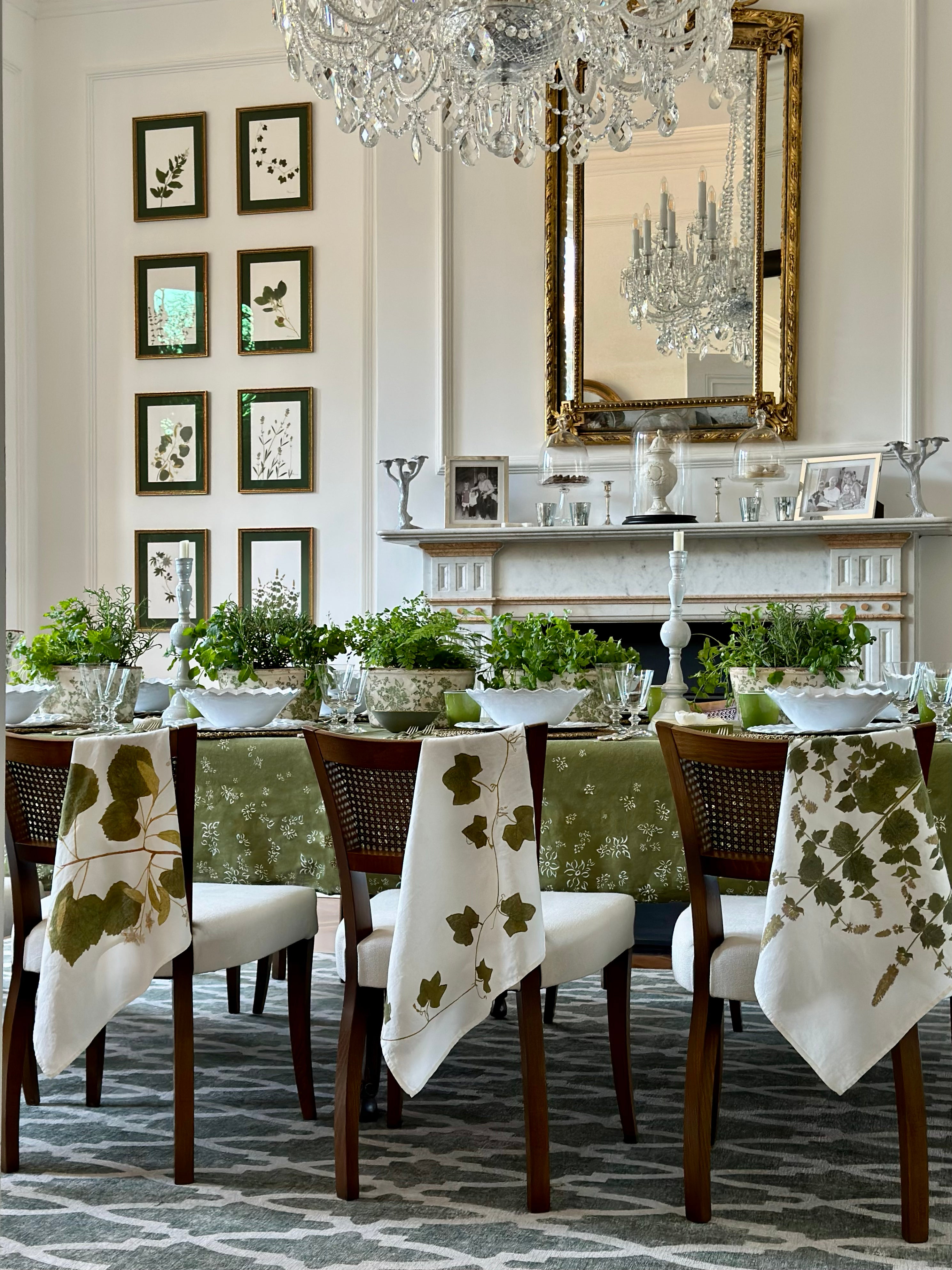 Summerill & Bishop Set of Four Linen Herbarium Tisane Linen Napkins