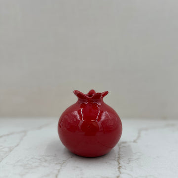 Glazed Terra Cotta Pomegranate, Large Red