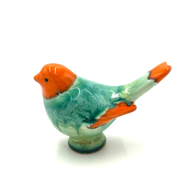 Medium Songbird, Orange & Turquoise