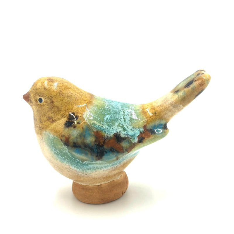 Medium Songbird, Gold & Turquoise