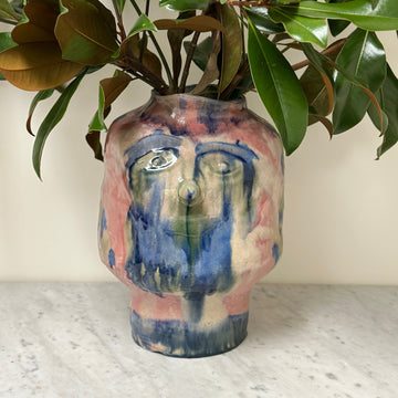 Large Mientje Vase, Blue, Green & Rose