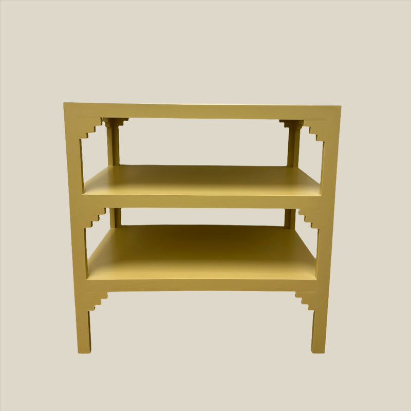 Three-Tiered Tangier Side Table, Sudbury Yellow