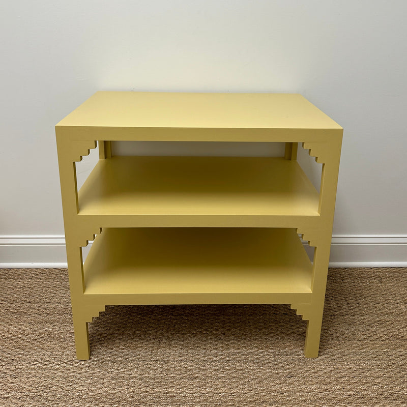 Three-Tiered Tangier Side Table, Sudbury Yellow