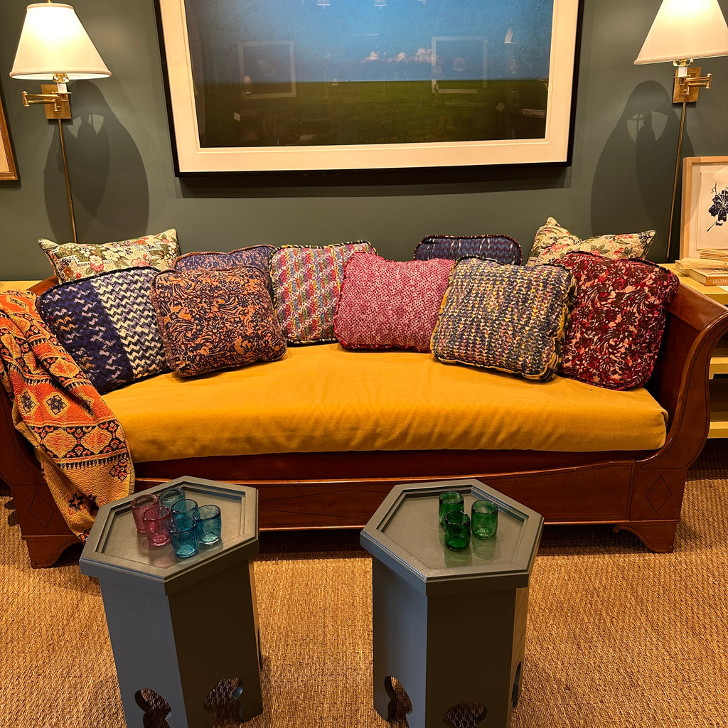 Handblocked Pillow in Rose Plum Spice, Rectangle