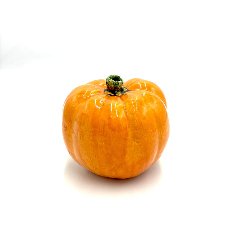 Hand Enameled Ceramic Pumpkin