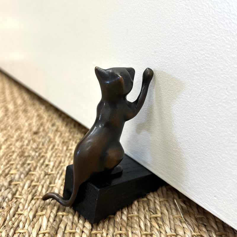 Bronze Kitten Doorstop