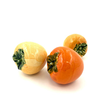 Hand Enameled Ceramic Persimmon