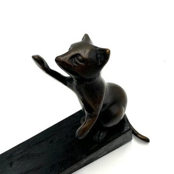 Bronze Kitten Doorstop