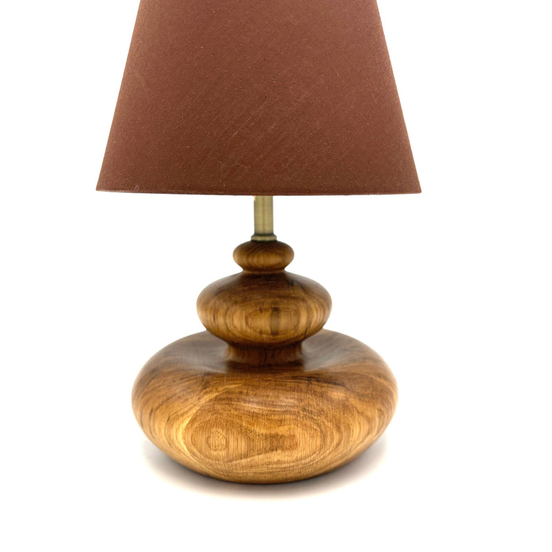 Hand-Turned Wooden Lamp, Small Round