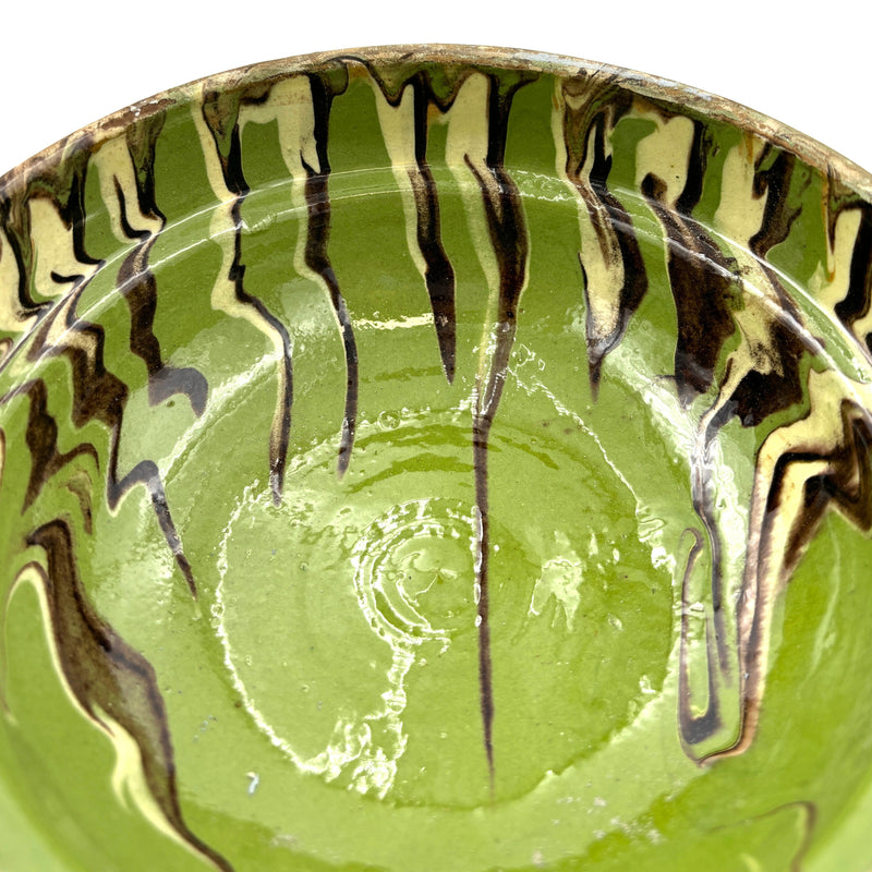 Romanian Drip Glaze Bowl, Small Green