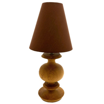 Hand-Turned Wooden Lamp, Medium