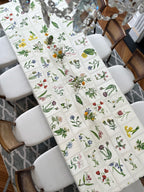 Summerill & Bishop Botanical Tiles Linen Tablecloth