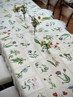 Summerill & Bishop Botanical Tiles Linen Tablecloth