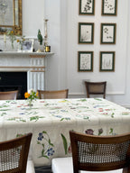 Summerill & Bishop Botanical Tiles Linen Tablecloth