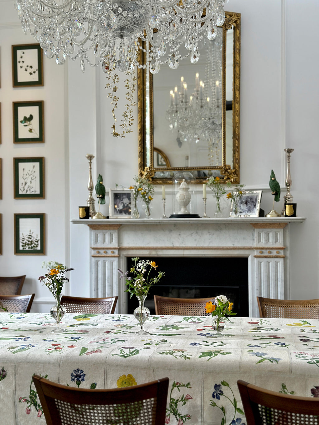 Summerill & Bishop Botanical Tiles Linen Tablecloth