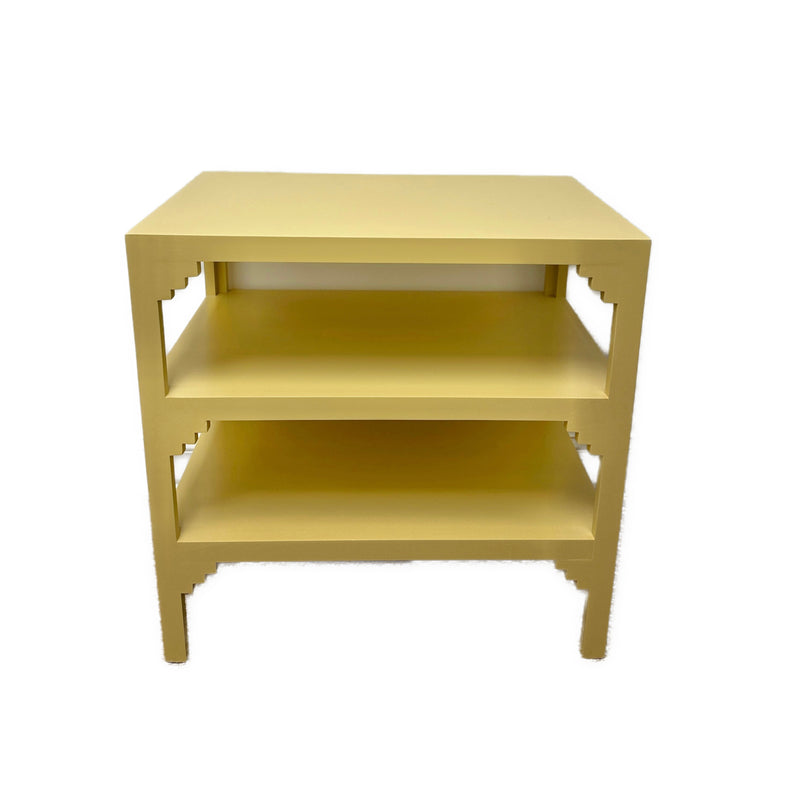 Three-Tiered Tangier Side Table, Sudbury Yellow