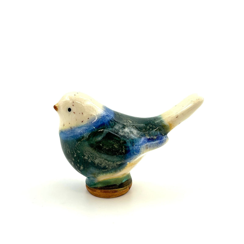 Medium Songbird, Dark Green, Blue, White