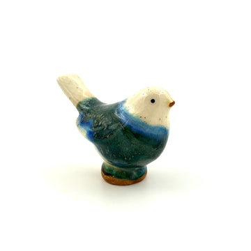 Medium Songbird, Dark Green, Blue, White