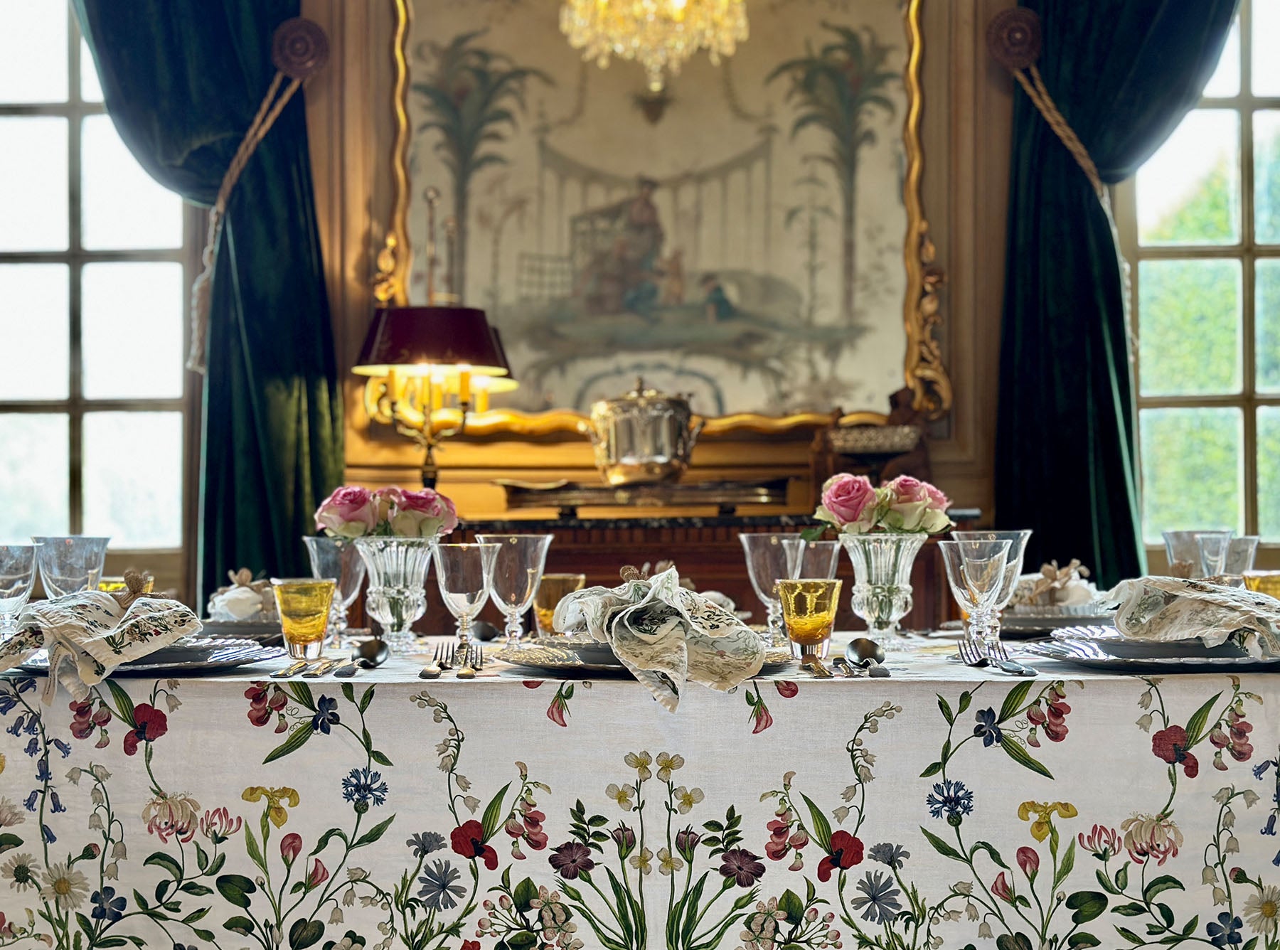 Summerill & Bishop x John Derian Botanical Wildflower Linen Tablecloth