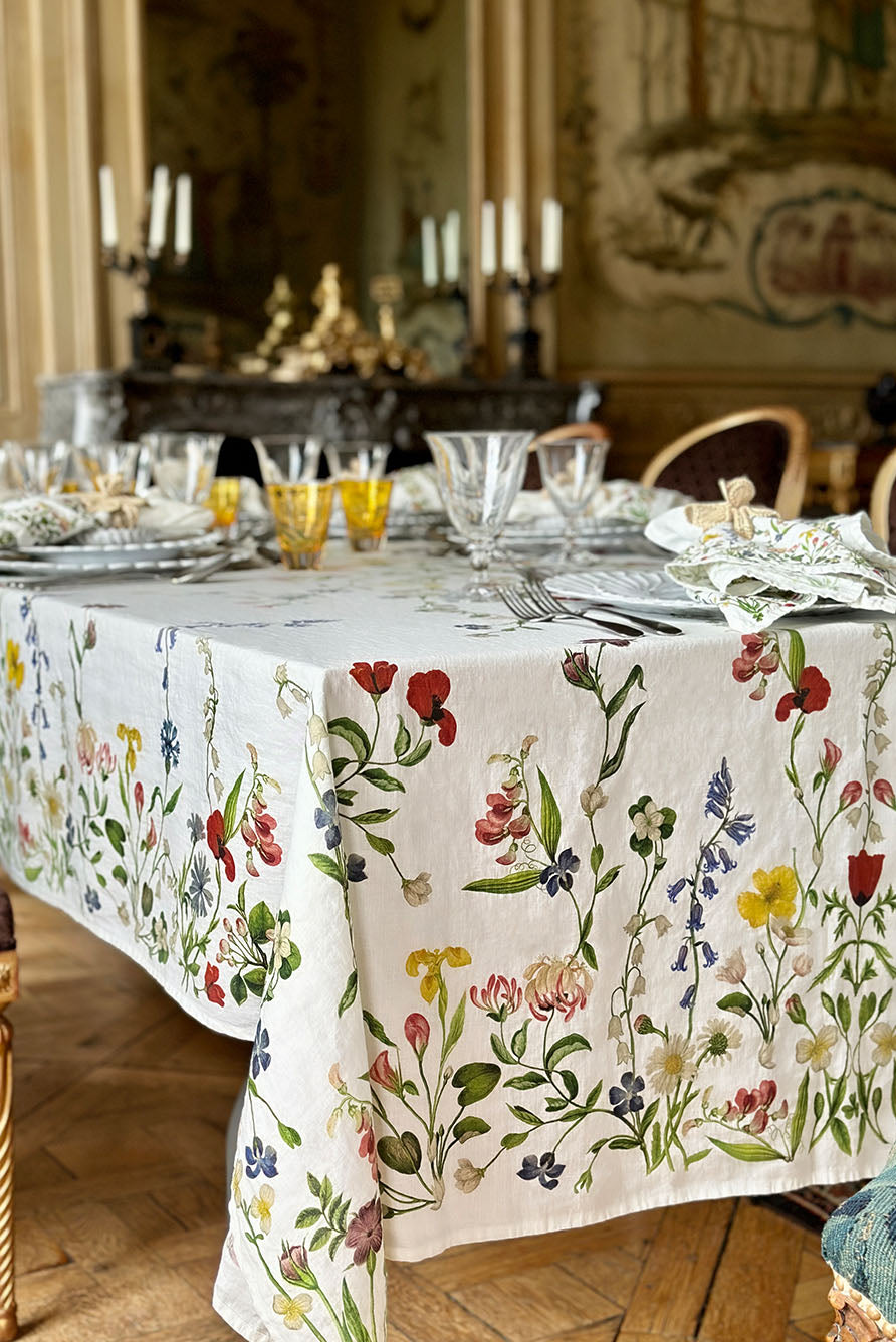 Summerill & Bishop x John Derian Botanical Wildflower Linen Tablecloth